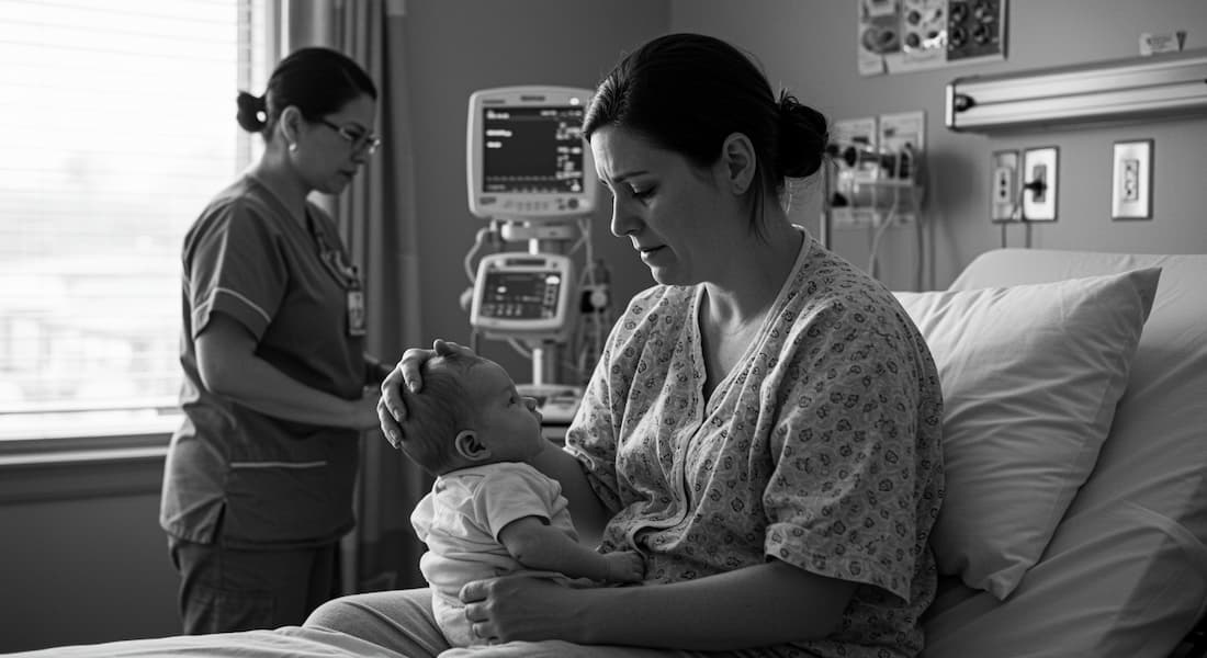 Una madre preocupada por un posible parto con ventosas
