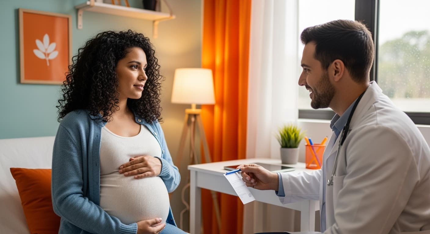 mujer siendo informada sobre amniocentesis