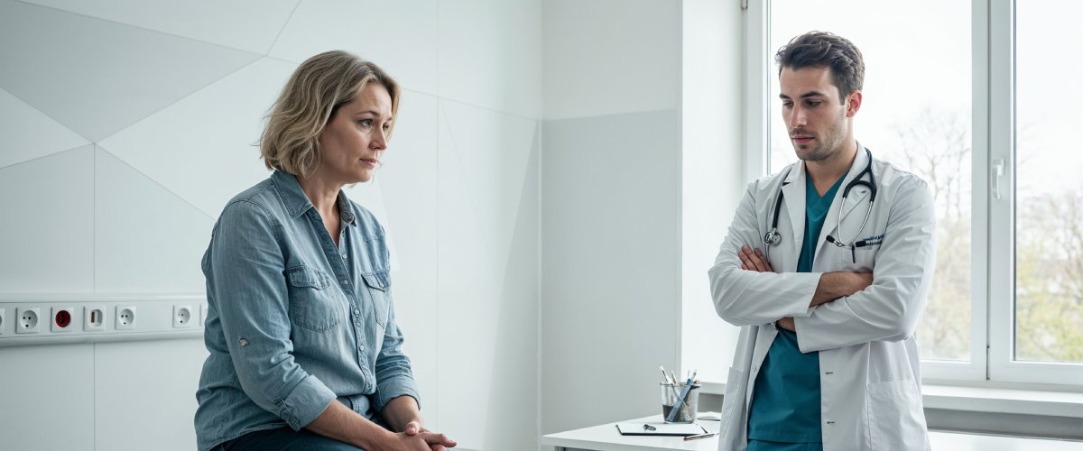doctor con mal trato al paciente